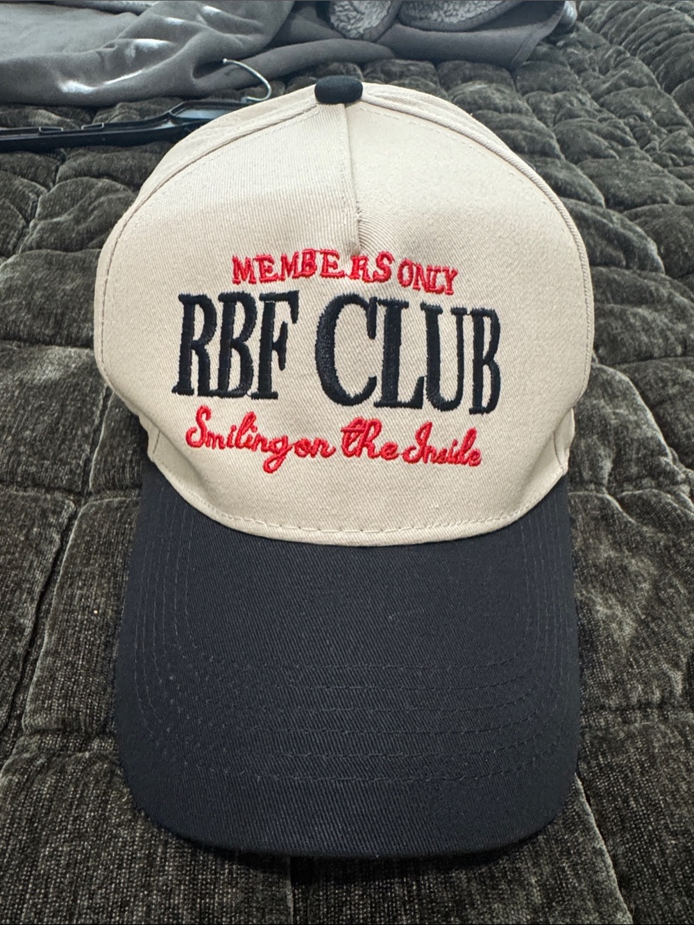 RBF Club Embroidered Two-Tone Baseball Cap - Beige & Black